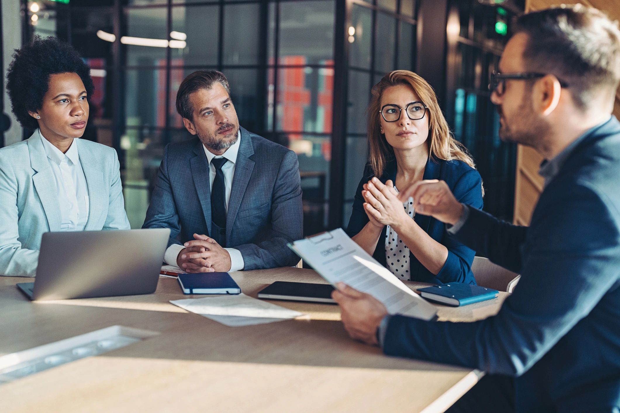 Businessman presenting a new business concept during a meeting
